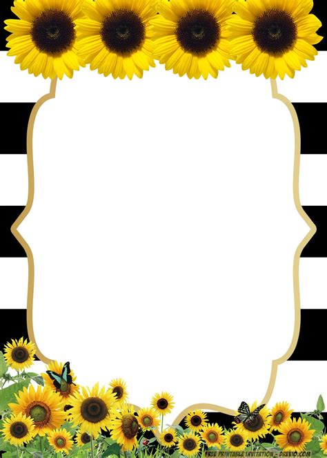Sunflower Invitation Template Free